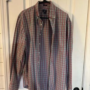 J. Crew Men's Plaid Shirt - Red and Green